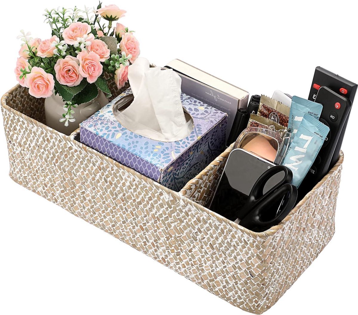 Opbergmand met deksel Oscar - 20x23x33 cm - naturel