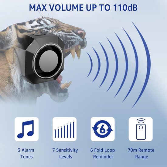 USB Oplaadbaar Draadloos Alarm voor Fiets Motorfiets 110dB Waterdicht Trilalarm Alarmsysteem - Beugels Inbegrepen Fatbike slot van Zeerkeer — afbeelding 5
