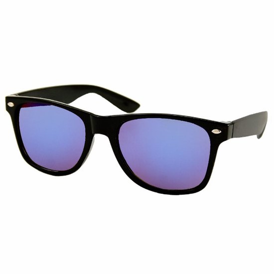 Fako Fashion® - Heren Zonnebril - Dames Zonnebril - UV400 - Zwart - Spiegel Paars van Fako Fashion® — afbeelding 3