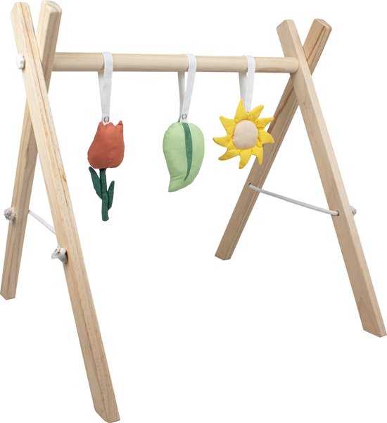 Babygym - Hout - Incl. Speeltjes - Kraamcadeau - 56x56x58cm