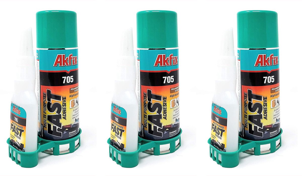 Akfix 705 150gr extra sterke professionele alleslijm met 600 ml spray activator voor universele reparaties met hoge hechtsterkte, Superlijm met sprayactivator, Superglue, Snellijm