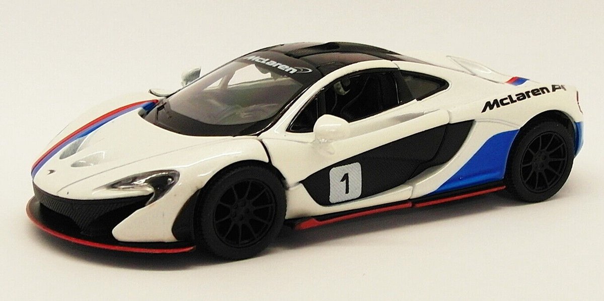 McLaren P1 (Wit/Blauw) (12 cm) 1/36 Kinsmart [Modelauto - Schaalmodel - Miniatuurauto]