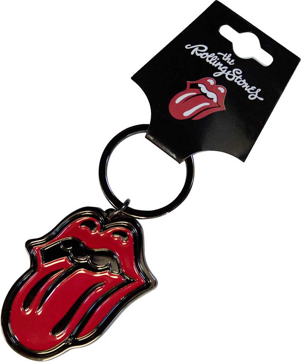 The Rolling Stones - Classic Tongue Black Sleutelhanger - Rood/Zwart
