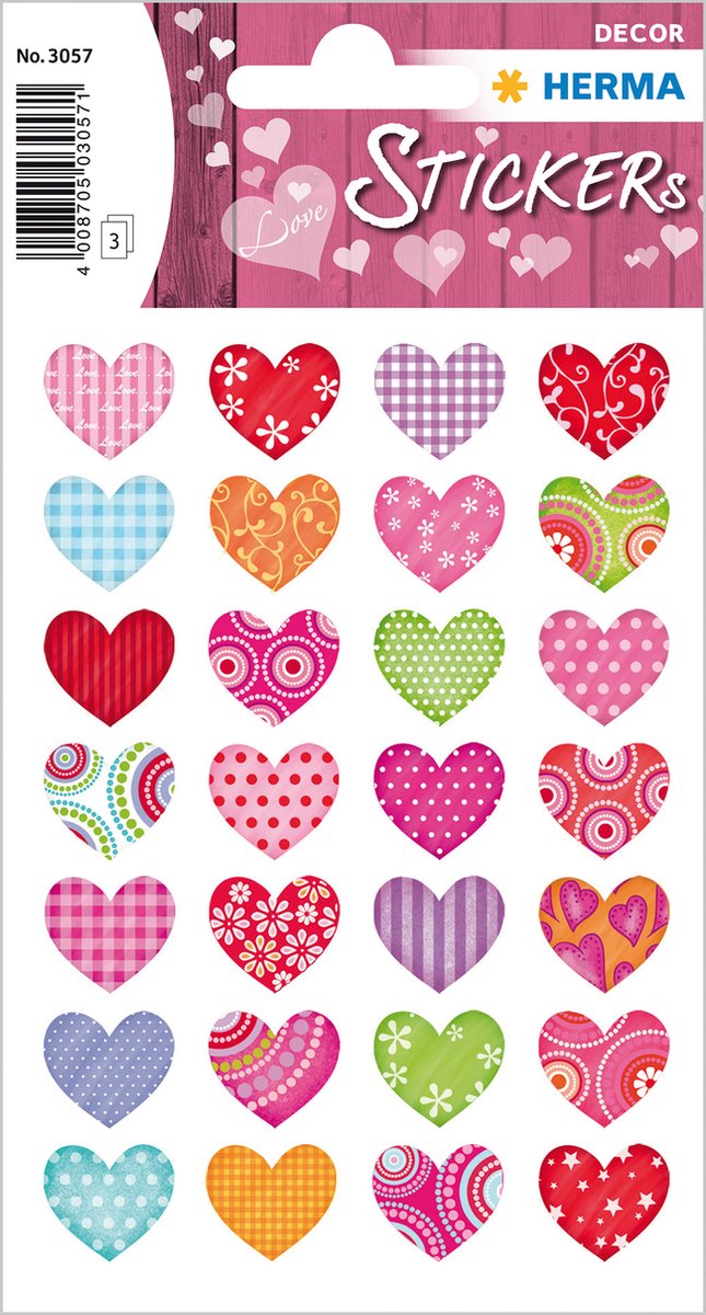 Stickers Bonte Harten