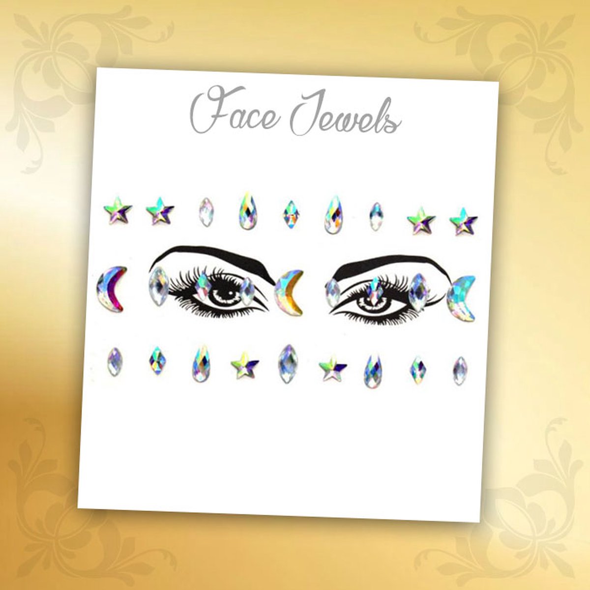 Glitter Face Jewels Diamant - Festival Zilver Glitters - Steentjes Strass met Plaklaag - Plak Diamantjes voor Lichaam en Gezicht - Rhinestone Diamonds Gems Euphoria - Versiering Make-up