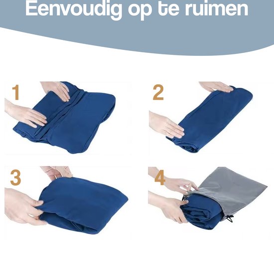 DIVERZA Vliegtuigbedje - Reiskussen - Opblaasbaar - Voetensteun - Voor in het vliegtuig - Trein - Auto - Donker Blauw - Inclusief opbergzak van DIVERZA — afbeelding 5