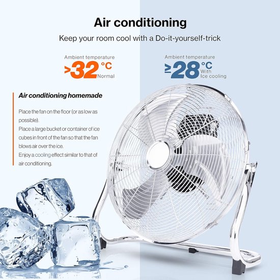 Ventilateur de sol - Ventilateur de table - Inclinable - Plusieurs vitesses - Premium
