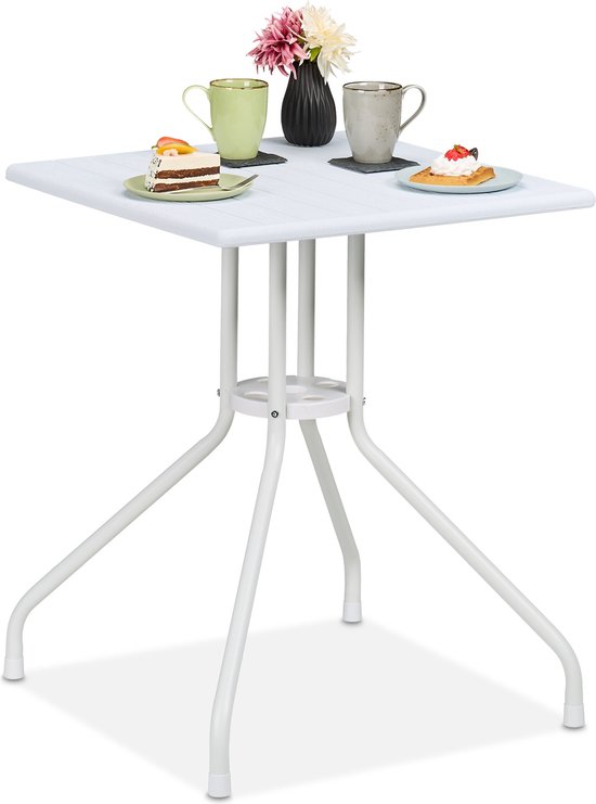 BERGER Opvouwbare Tafel - Campingtafel Bamboe Inklapbaar Tuintafel - Verstelbare Hoogte 100 x 72 cm - Balkon Festival Outdoor