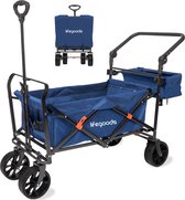 Bol.com LifeGoods Bolderkar - Opvouwbaar - Tot 120KG - 90L - Wasbaar Polyester - 120x80cm - Blauw aanbieding