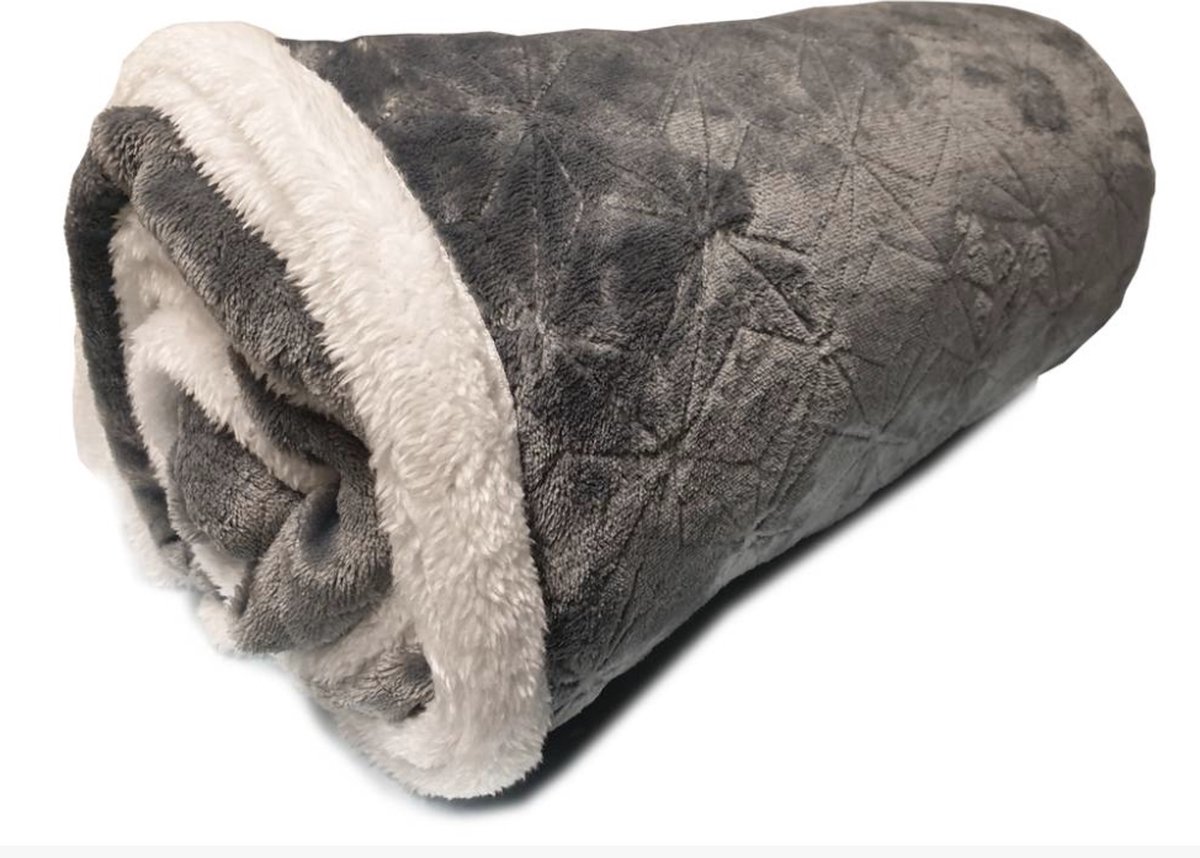Better Nights - Plaid - Zeni Gris Foncé - 150x200 - Sherpa -Grijs - Fluffy - 100% Polyester - Fake flannel