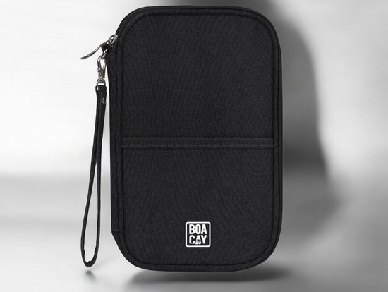 Porte-passeport Organisateur De Voyage En Cuir Noir - Protection RFID (neuf)