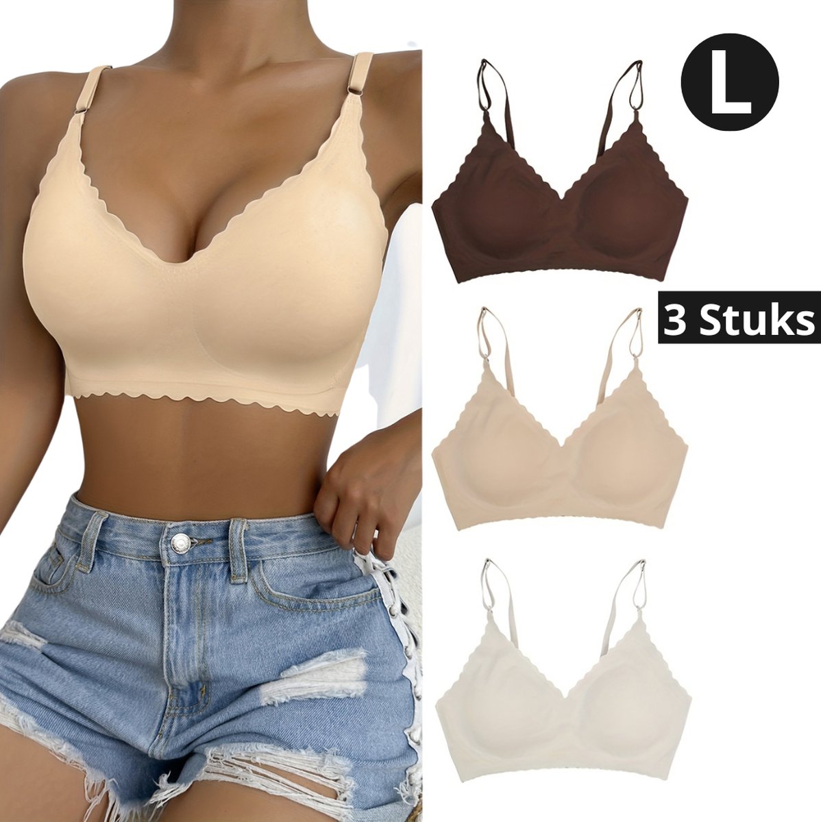 Bovista BH Zonder Beugel - Zonder Bandjes - Push-up Bh's - Comfort Bh - Gemengd verschillend 6