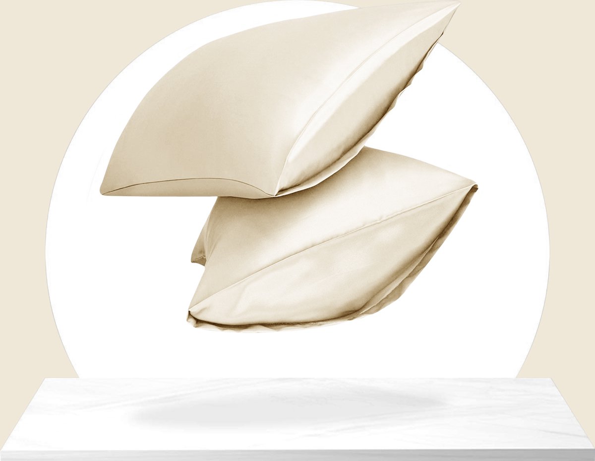 Sleeptime Satijnen Kussensloop - Beauty Skin Care - 2 Stuks - 60x70 cm - Creme