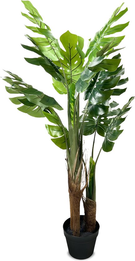 IvoQ Monstera Kunstplant 120 cm – Natuurlijke Look – Onderhoudsvrij – Perfect voor Thuis & Kantoor