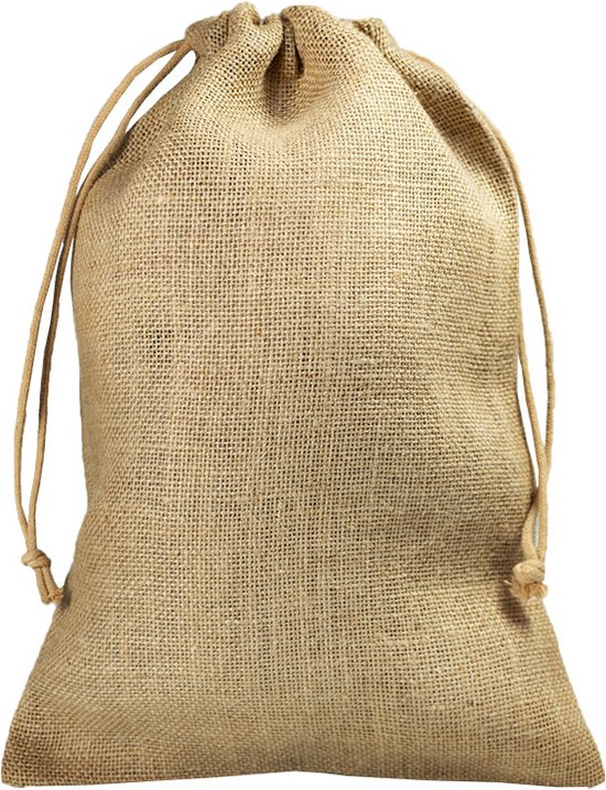 100 stuks Natuurlijk Jute Zakjes 18x24 cm 290 gr