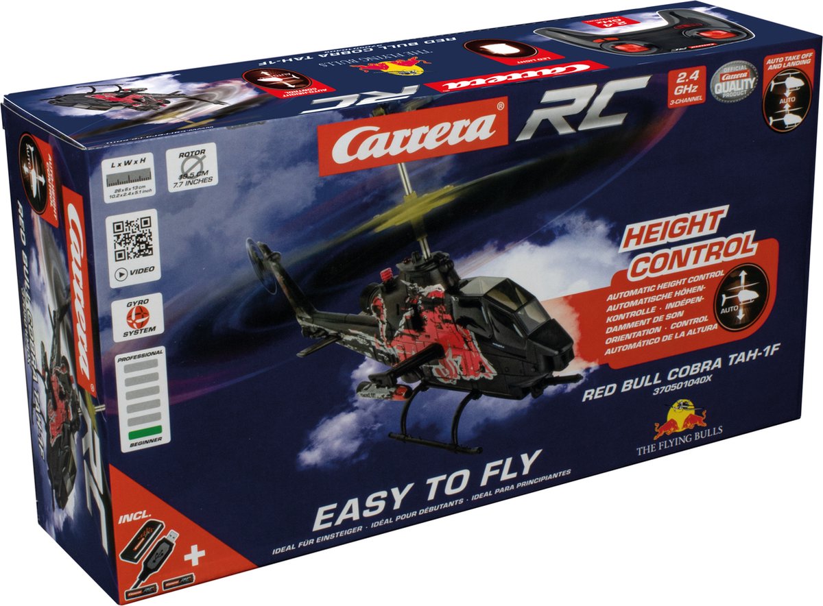 Carrera RC voertuig - RC Red Bull Cobra TAH-1F - Helikopter 2,4GHz RC Model Kant en Klaar - Carrera — cadeau in Spellen & Speelgoed - foto 6