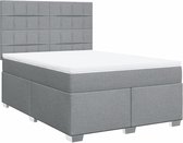 vidaXL - Sommier tapissier - avec - matelas - tissu - gris clair - 140x200 - cm