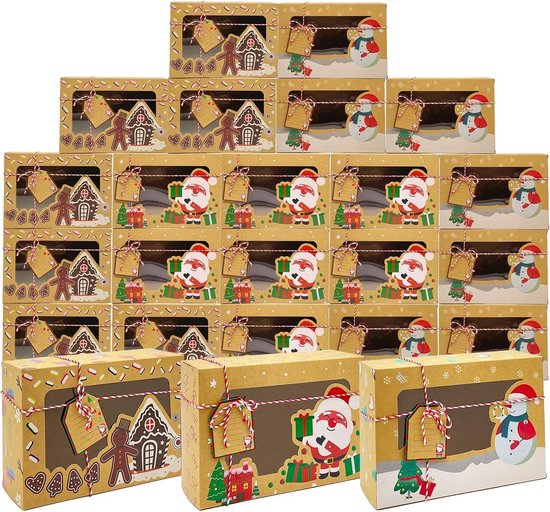 Kerstpakketdozen Present Kubus Merry Christmas 30x30x30cm 10stuks