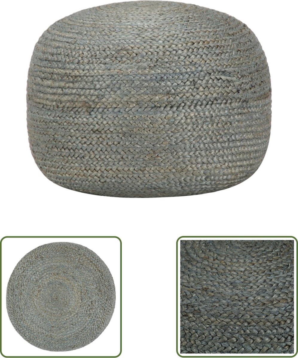 vidaXL Poef patchwork rond handgemaakt 40x20 cm katoen groen