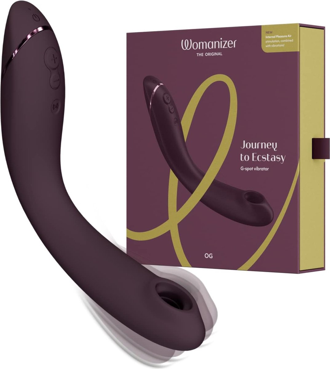 Goedkoopste Womanizer OG G-spot vibrator, Pleasure Air-speeltje, G-Spot vibrator, G-Spot stimulator, G-spot-speeltje, waterdicht, oplaadbaar - Aubergine