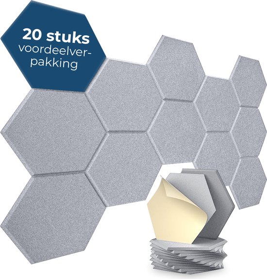 TONOR 4-Pack Dubbellaags Akoestische Panelen Groot Zelfklevend, 120x60x1.8cm Zelfklevend Wandpaneel, Grote Geluidwerende Tegels voor Echo Absorbtie, Akoestische Barrière van Polyestervezel, Wit