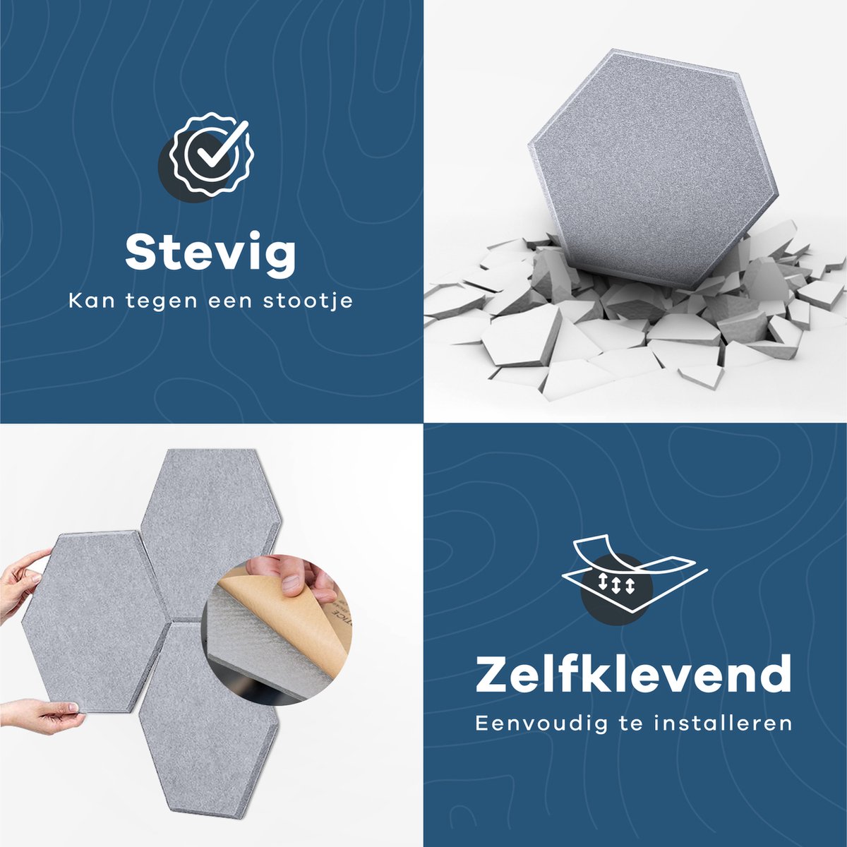 DeciShield 20 akoestische panelen - Zelfklevend -Wandpaneel - Geluidsisolatie - Geluidspanelen - Afrikaans Grijs — cadeau in Wonen & Interieur - foto 7