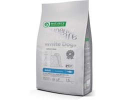 NATURE'S PROTECTION SUPERIOR CARE droog graanvrij dierenvoer met haring voor volwassen honden van kleine rassen met witte vacht