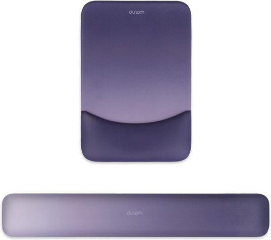 MOSISO Muismat en toetsenbord polssteun en polssteun ondersteuning voor muis, pioen ergonomische muismat antislip basis thuis/kantoor pijnverlichting & gemakkelijk typen kussen met neopreen doek en