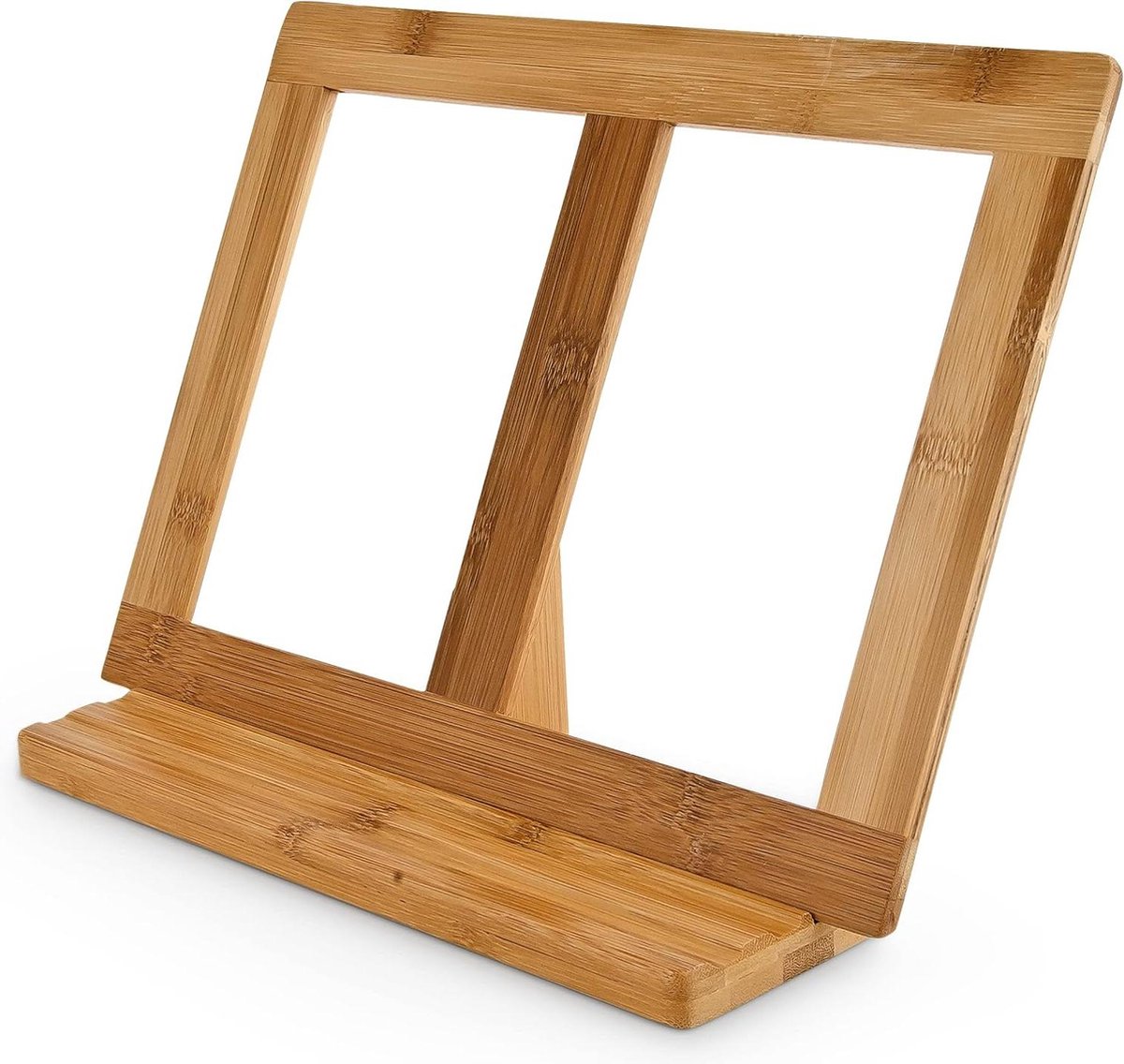 Kookboekstandaard van bamboe 235 x 32 x 12 cm voor dikke kook- en bakboeken Natuurlijke uitstraling