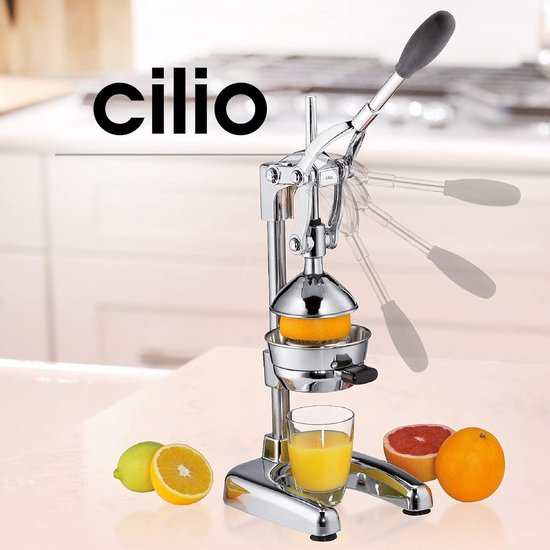 Handmatige sapcentrifuge roestvrij staal - handpers voor 25% meer sap - weinig inspanning - professionele fruitpers - 225 x 195 x 435 cm chroom — afbeelding 2