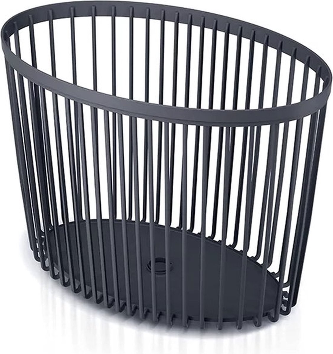 Goedkoopste Multifunctionele mand, antraciet, 58 x 46 cm, universele kunststof bijzettafel, bloemenkruk, salontafel, opbergmand, wasmand, zwart