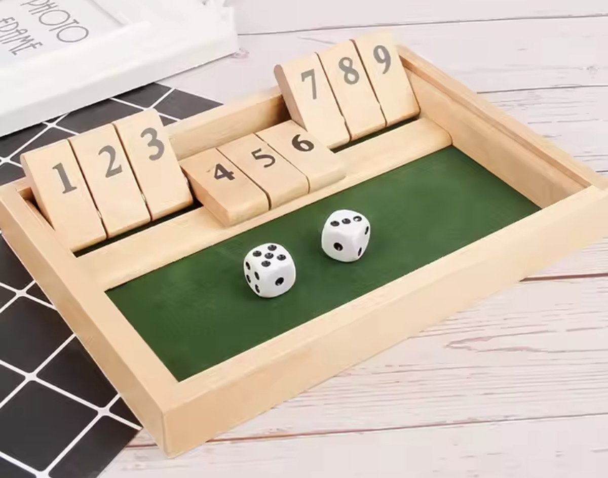 Novaex ™ Shut the box 9 cijfers Onbeperkt aantal spelers Reisspellen Drankspel Bordspellen voor kinderen