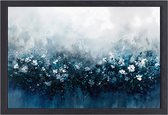 Bloemen schilderijen - Natuur schilderijen - Canvas schilderijen Bladeren - Muurdecoratie landelijk - Canvas schilderijen met baklijst - Slaapkamer accessoires canvas met baklijst 70x50 cm
