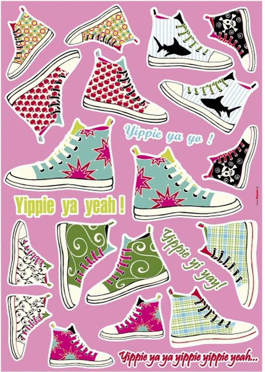 Komar - Muursticker - Sneakers - Zelfklevend - Muurdecoratie - Stickers - 50 x 70 cm