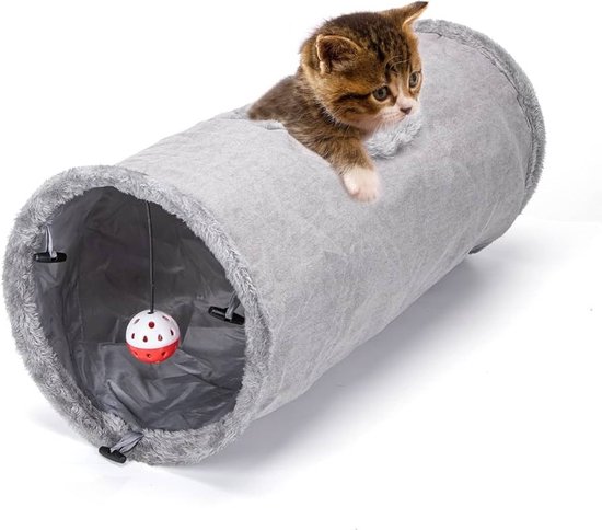 Foto: Nobleza kattenspeelgoed lengte 60cm kattentunnel katten speelgoed katten tunnel kattentunnel pluche kitten speelgoed kittenspeelgoed cilinder