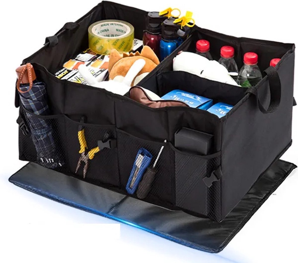 Repus - Opvouwbare Auto Kofferbak Organizer - Achterbak Opbergbox - Netjes - Geordend - 56x40x26cm - Zwart