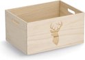 Coffre de rangement en bois de pin naturel zeller 40 x 30 x 24 cm