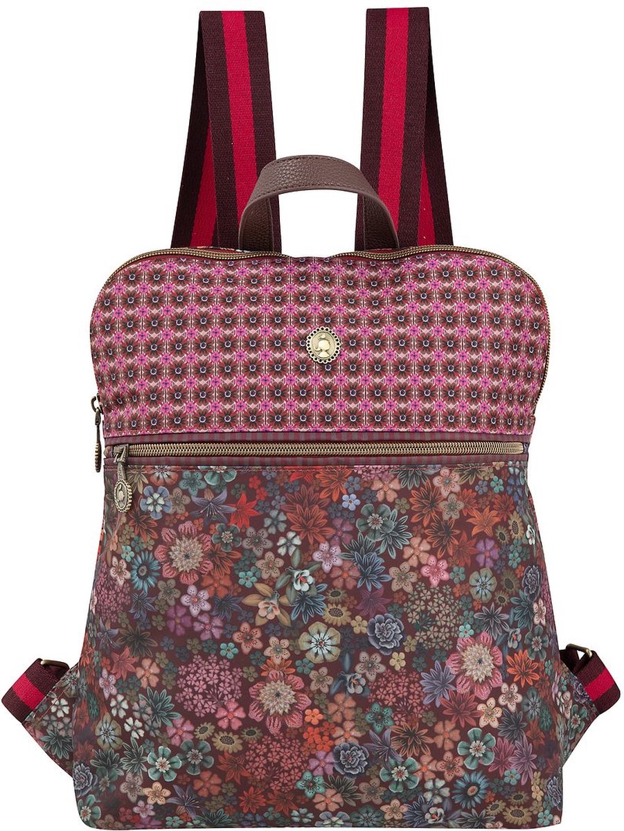 Pip Studio Finlee Rugzak - Tutti i Fiori Rugtas - Rood - 28x11x36cm