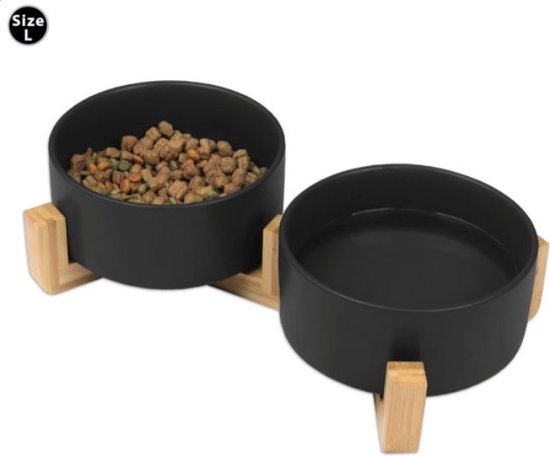 Doufy - Voerbak - Drinkbak - 2x800 ML - Keramiek - Hond en Kat - Vaatwasserbestendig