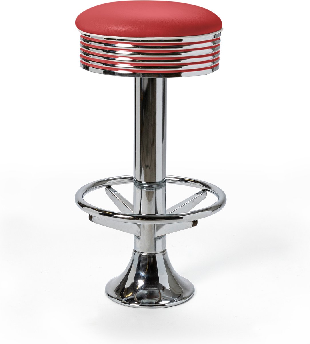Bel Air Retro Barkruk BS-27 Footring Rood