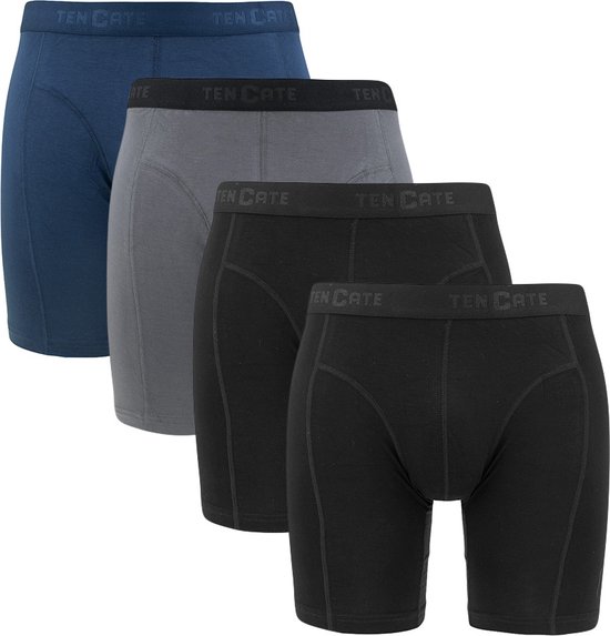 Set van lange herenshorts in blauw, grijs en zwart van Ten Cate. Elastische tailleband.