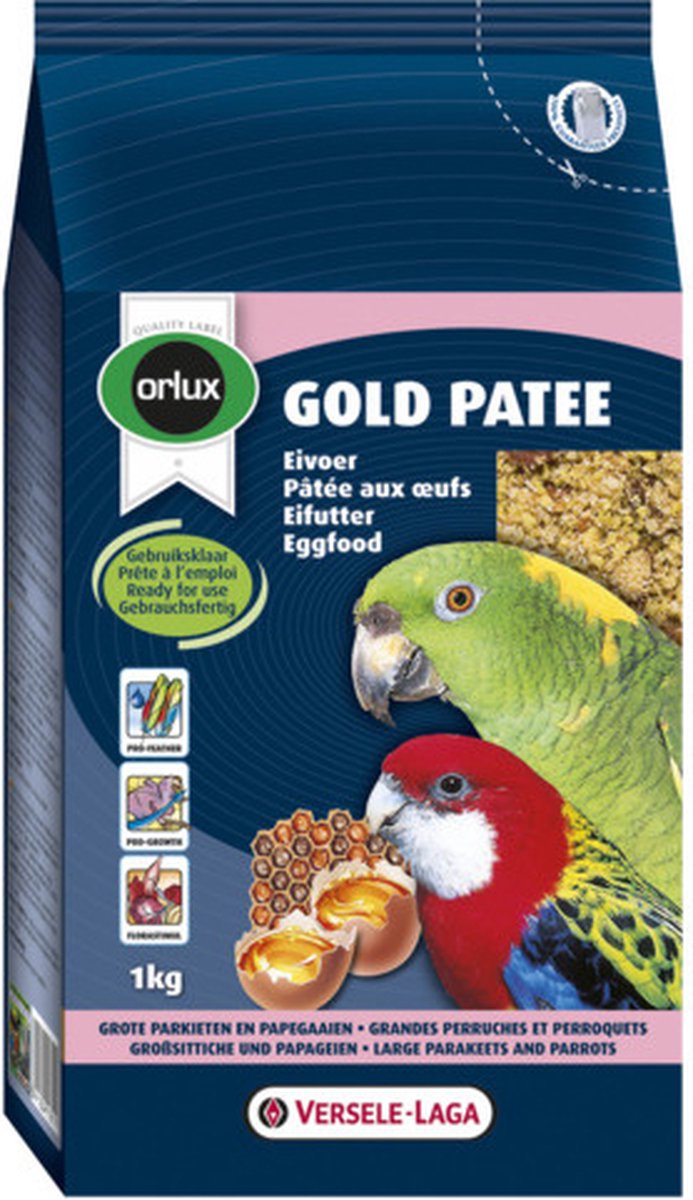 Orlux Gold patee papegaai 1 kilo - Eivoer voor vogels - Vogelvoer - Patee - Stanleyrosella (Platycercus icterotis)