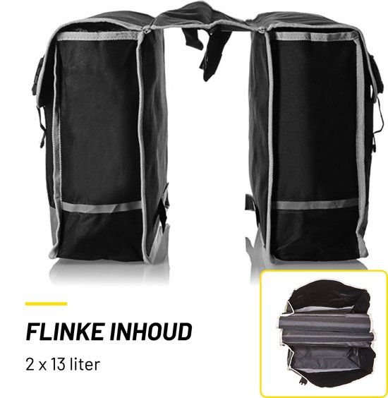 Dunlop - Dubbele Fietstas - Zwart - 26 l