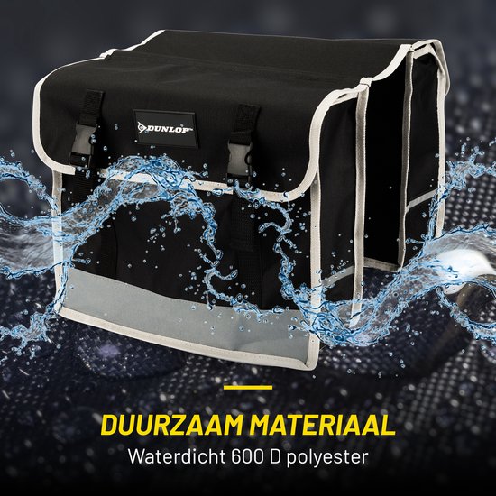 Dunlop - Dubbele Fietstas - Zwart - 26 l