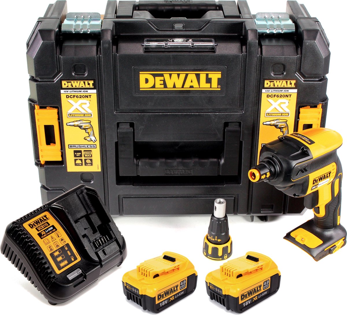DeWalt DCF 620 M2 accu-droogbouwschroevendraaier 18 V 30 Nm borstelloos + 2x accu 4.0 Ah + lader + TSTAK