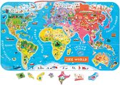 Janod Magneetbord - De Wereld (ENG) - Inclusief 92 Magneten - Een Leuke En Leerzame Manier Om De Wereld Te Ontdekken - Geschikt Vanaf 7 Jaar