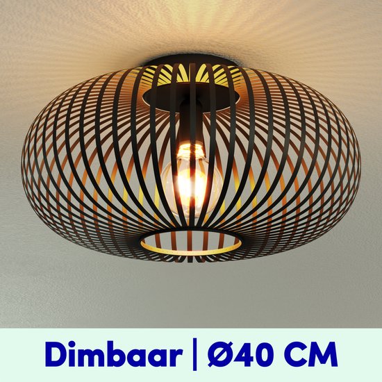 Foto: Nolt plafondlamp zwart plafonniere e27 lamp industrieel 40cm