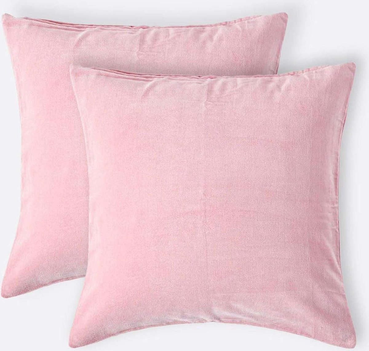 Homescapes fluwelen kussenhoes set van 2 in roze, 40 x 40 cm
