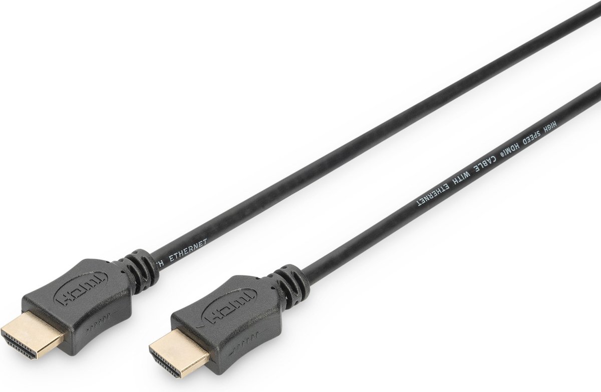 Digitus Hdmi-Kabel Voor Tv, Monitor, Pc, Laptop, 2M, High Speed, 1/4 Met Eth