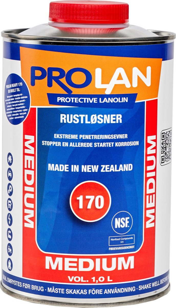 Prolan Medium 170 1 liter dit product is bruikbaar als kruipolie reiniger beschermer roestverwijderaar ballistol lanoline en vervangt WD40 silicone teflon RX HG